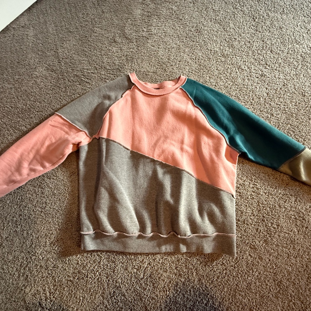 Wild Fable Colorblock Sweater - Pink, Gray, Teal, Tan